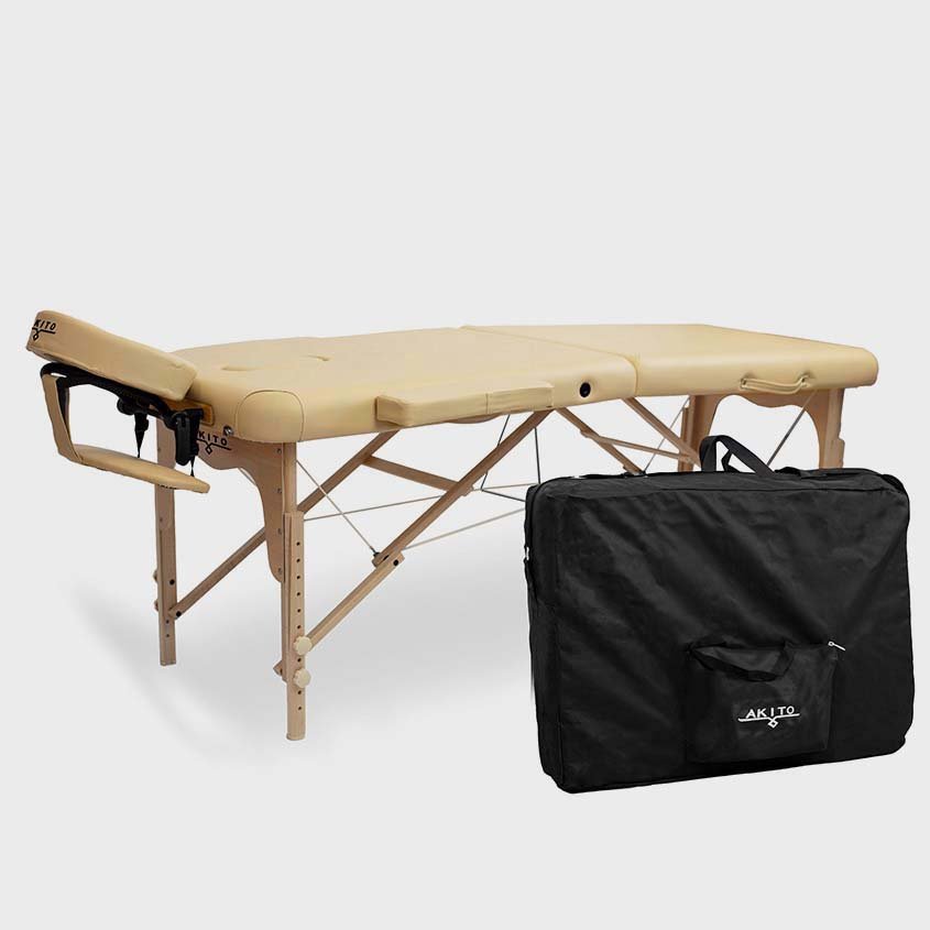 Akito Hekate masažo stalas 64 cm, smėlio sp. – su įranga