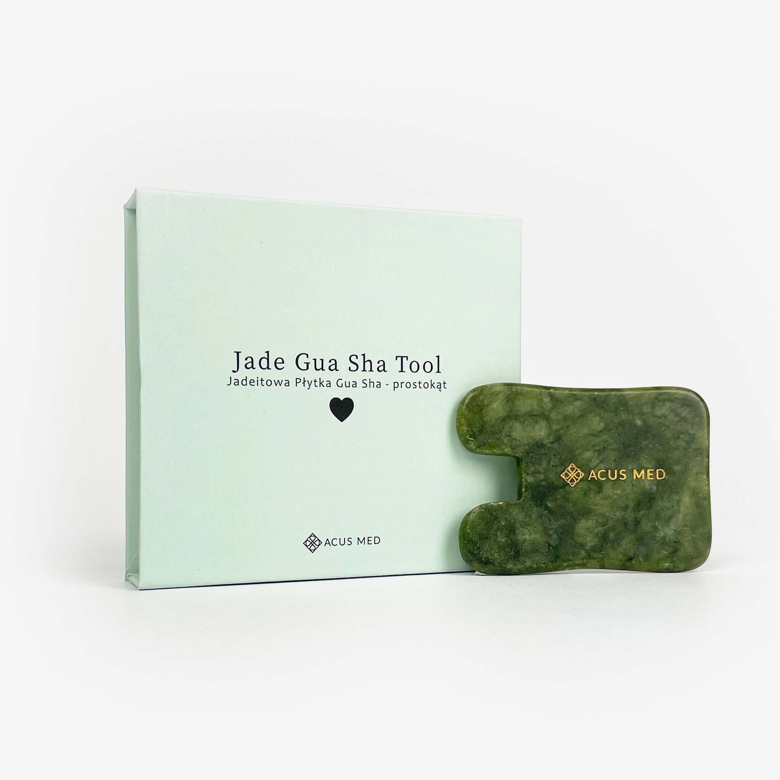 Gua Sha akmuo – stačiakampis – žalias