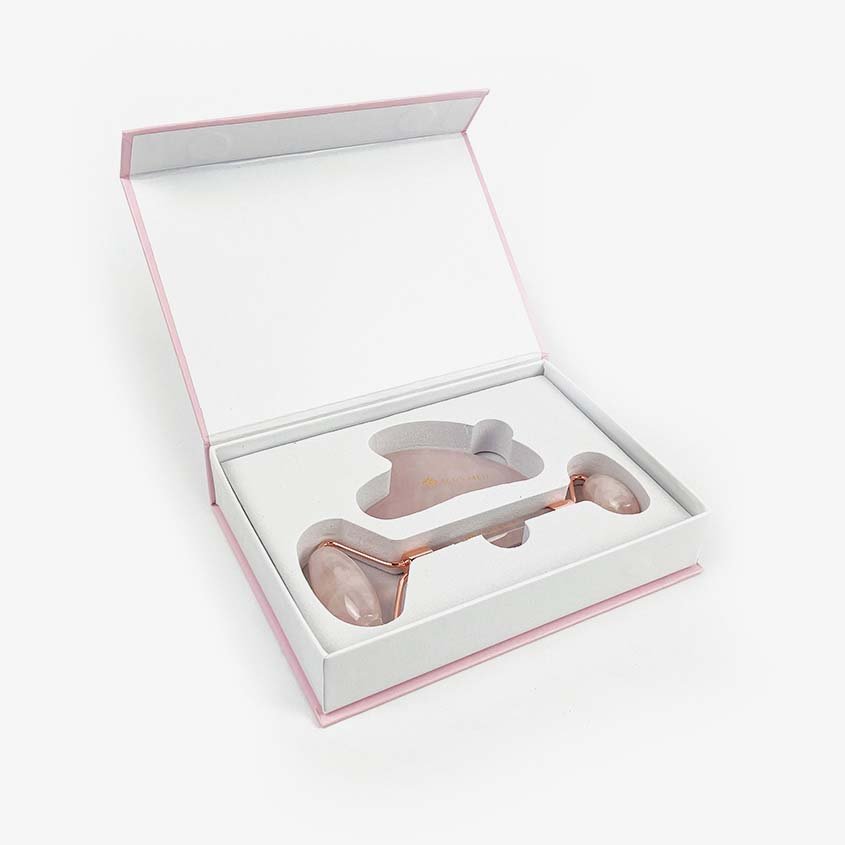 Gua Sha rinkinys: akmuo ir volelis – rožinis - Image 4