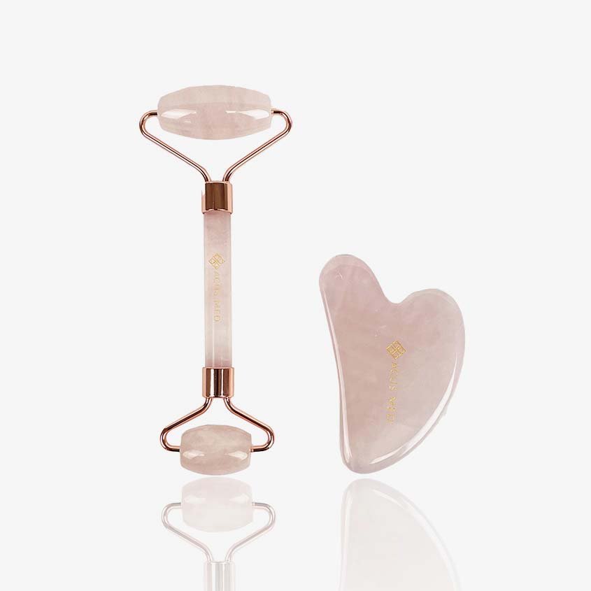 Gua Sha rinkinys: akmuo ir volelis – rožinis - Image 3