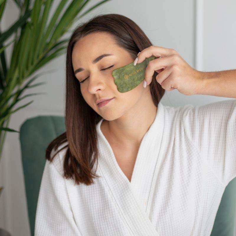 Gua Sha akmuo – trikampis – žalias - Image 4