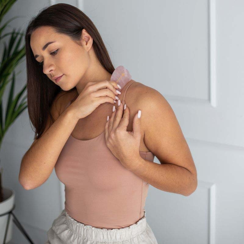 Gua Sha akmuo – trikampis – rožinis - Image 3