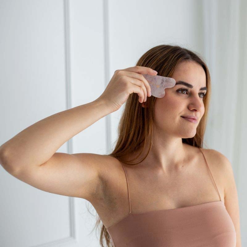 Gua Sha akmuo – širdelė – rožinis - Image 4