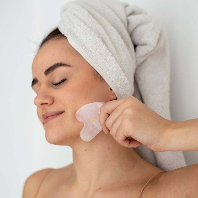 Gua Sha akmuo – širdelė – rožinis - Image 2