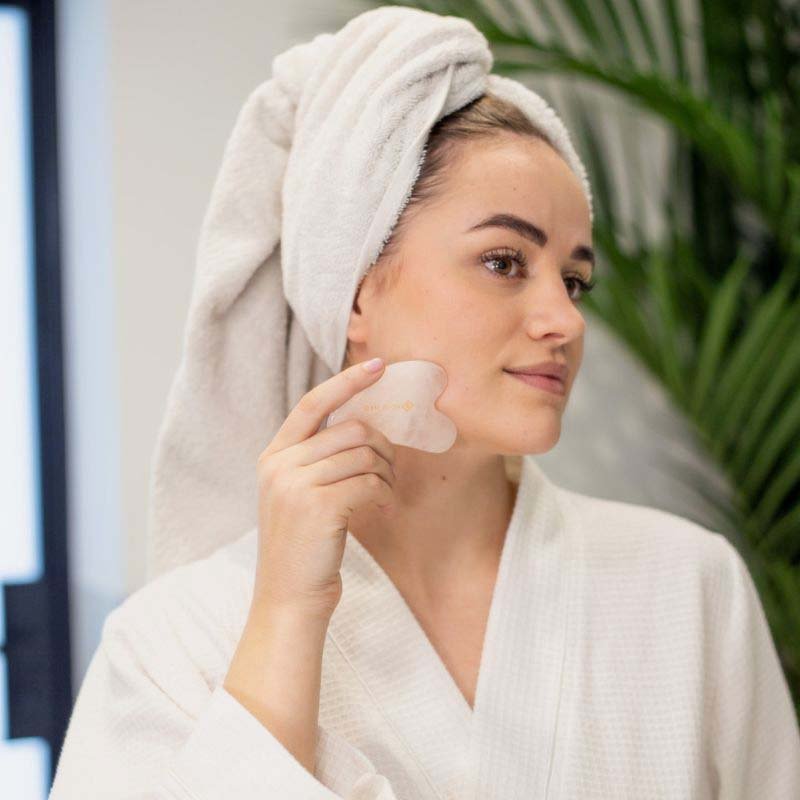 Gua Sha akmuo – širdelė – rožinis - Image 3