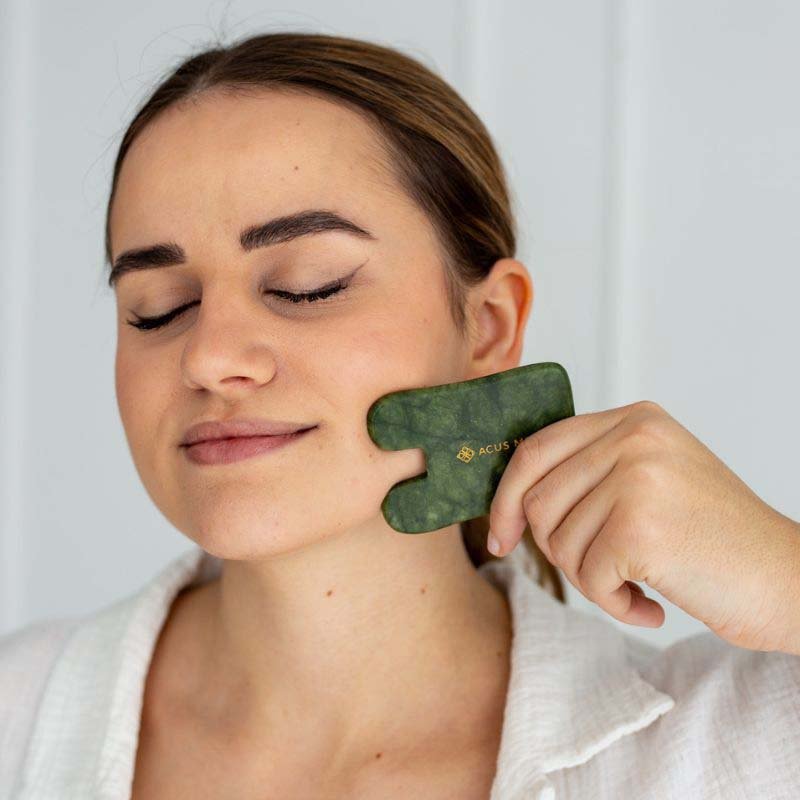 Gua Sha akmuo – stačiakampis – žalias - Image 3