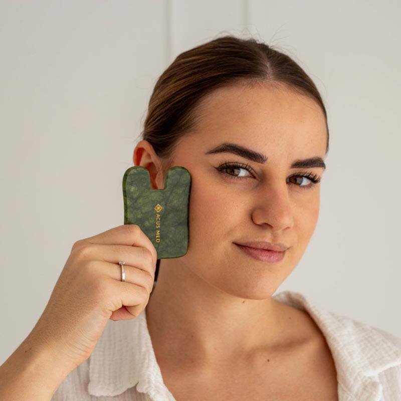 Gua Sha akmuo – stačiakampis – žalias - Image 2