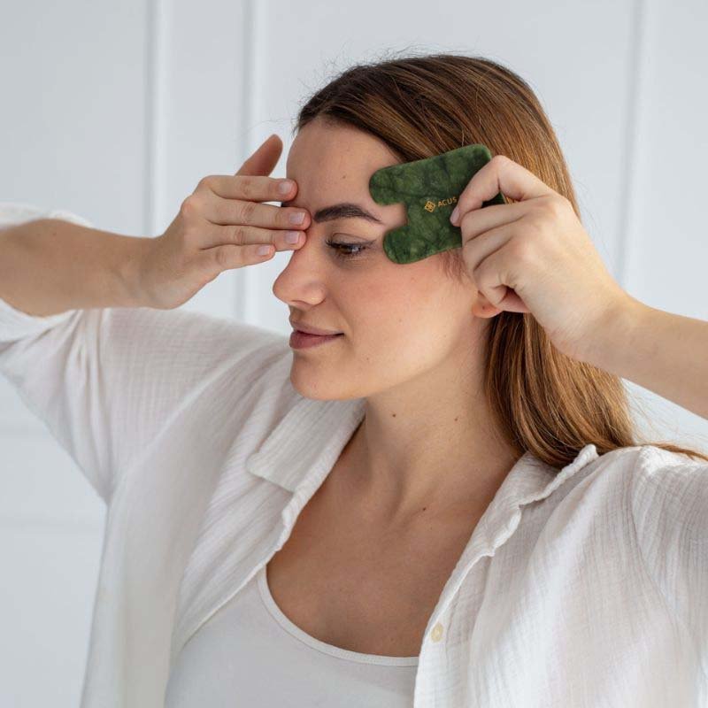 Gua Sha akmuo – stačiakampis – žalias - Image 4