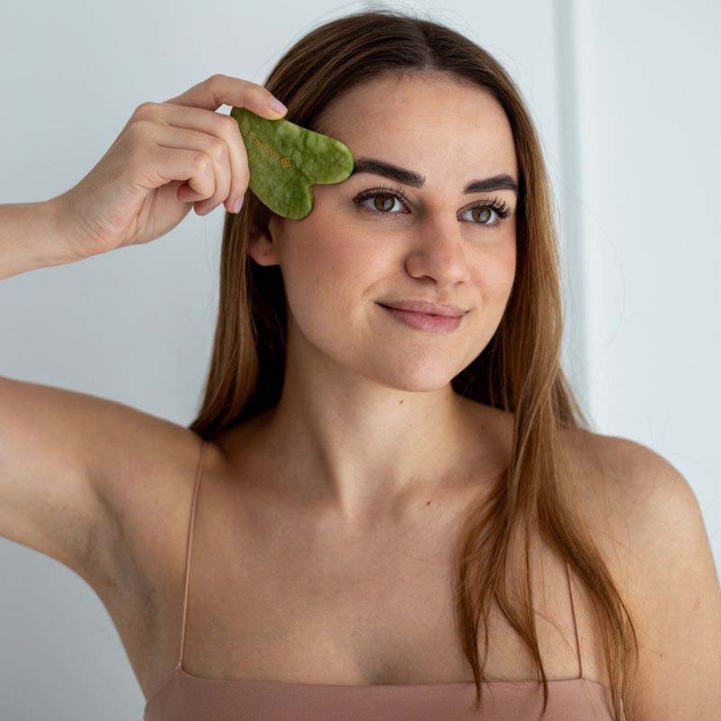 Gua Sha akmuo – širdelė – žalias - Image 3