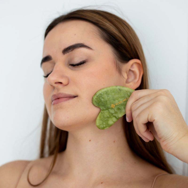 Gua Sha akmuo – širdelė – žalias - Image 2
